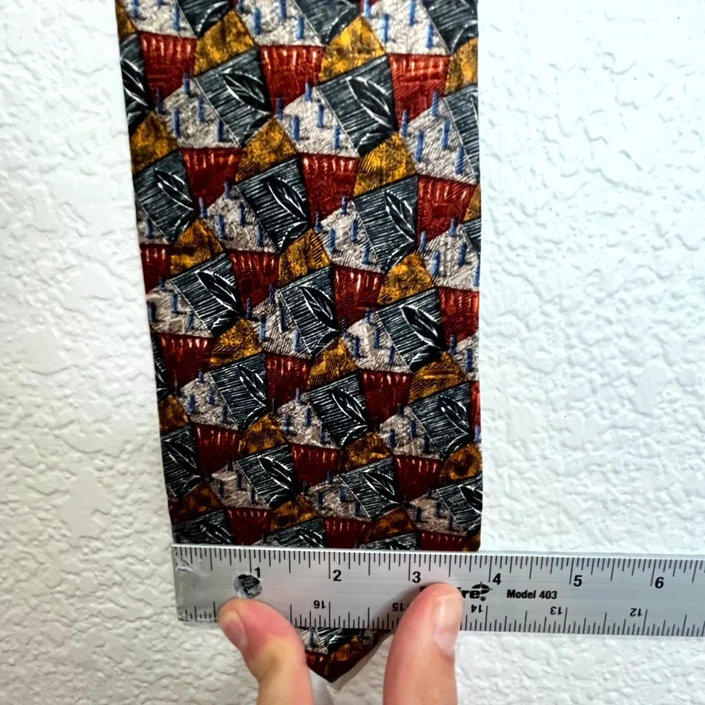 Ermenegildo Zegna Necktie Mens One Size Multicolor Printed Silk‎ Designer Formal